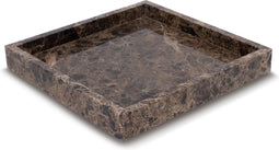 MOOISA - Marmer - Marmer bruin dienblad - Tray 30x30cm Dark emperador - rond marmer dienblad - vierkant marmer dienblad - decoratie schaal - tapasplank - serveerplank