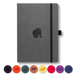 Dingbats* Wildlife A5 Notitieboek - Grey Elephant Blanco - Bullet Journal met 100 gsm Inktvrij Papier - Schetsboek met Harde Kaft, Binnenvak, Elastische Sluiting en Bladwijzer