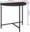 vidaXL - Tuintafel - 80x50x75 - cm - poly - rattan - zwart
