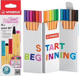 STABILO point 88 - Fineliner - Zig Zag Etui Met 18 Verschillende Kleuren