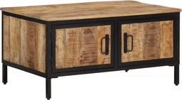 vidaXL - Salontafel - 80x50x40 - cm - massief - ruw - mangohout