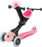 Globber Go Up Deluxe - Meegroeistep - 3-in-1 met zitje - Lichtgevende wielen - Pastel Pink