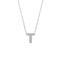 CO88 Collection Alphabet 8CN 11019 Stalen Collier met Hanger - Letter T 9 mm - Lengte 42+5 cm - Zilverkleurig