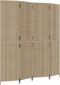 vidaXL - Kamerscherm - 4 - panelen - poly - rattan - beige