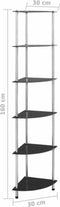 vidaXL - Kastje - 6-laags - 30x30x160 - cm - gehard - glas - zwart
