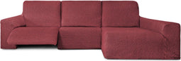Hoes voor chaise longue met lange armleuning rechts Eysa ROC Tegel Donkerrood 180 x 120 x 360 cm