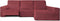 Hoes voor chaise longue met lange armleuning rechts Eysa ROC Tegel Donkerrood 180 x 120 x 360 cm