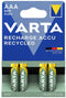 Varta 56813 - Oplaadbare AAA batterijen - NiMH 800 mAh - Groen (4 stuks)