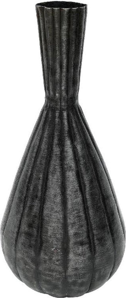 PTMD Dalkin Vaas - H50 x Ø22 cm - Aluminium - Zwart