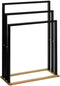 5Five Handdoeken ophang/drogen rek badkamer - zwart bamboe hout - 55 x 24 x 82 cm