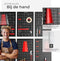 tectake® 6-delige Gereedschapswand - Geperforeerde Plaat - 240 x 60 cm - 53 Haken en Houders - Staal - Zwart Rood