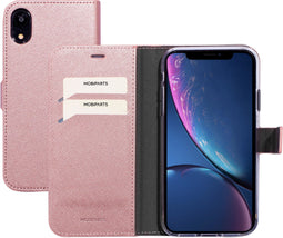 Mobiparts iPhone XR - Wallet Case - Saffiano motief - Roze