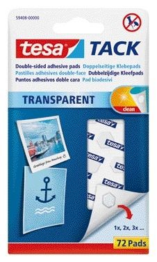 Dubbelzijdige kleefpads Tesa tack transparant 72stuks | 20 stuks