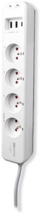 SCS SENTINEL - SmartPlug Strip - 4 stopcontacten met 3 smartphone-bedienbare uitgangen - 3600 W