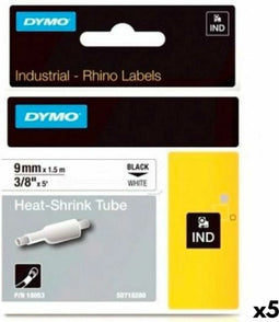 DYMO Rhino ID1-9 - Gelamineerde Tape - 9 mm x 1,5 m - Wit (5 Units)