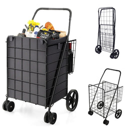 Coast Boodschappentrolley - Opvouwbaar - 120L - Max. 40 kg - Zwart