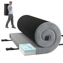 Coast Opvouwbaar Campingmatras - Memory Foam - Antislip Onderzijde - Grijs 74 x 30,5 x 6,5 cm