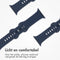 imoshion Siliconen⁺ bandje - Geschikt voor Apple Watch 1, 2, 3, 4, 5, 6, 7, 8, 9, 10 (42 mm), SE - 38/40/41 mm - Donkerblauw - S/M