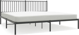 vidaXL - Bedframe - met - hoofdbord - metaal - zwart - 200x200 - cm