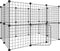 vidaXL - Huisdierenkooi - met - deur - 20 - panelen - 35x35 - cm - staal - zwart