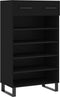 vidaXL - Schoenenkast - 60x35x105 - cm - bewerkt - hout - zwart