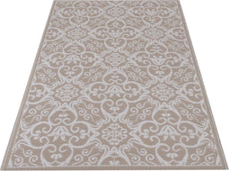 Anna's Collection buitentapijt taupe-wit - 118 x 180 cm