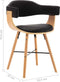 vidaXL - Eetkamerstoelen - 2 - st - kunstleer - en - gebogen - hout - zwart