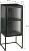 Mica Decorations Clifton Opbergkast met Deuren - L38 x B35 x H90 cm - Metaal - Zwart