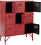 J-Line kast 9 Laden - metaal - rood