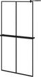 vidaXL - Inloopdouchewand - met - schap - 80x195 - cm - ESG-Glas - aluminium - zwart