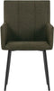 vidaXL - Eetkamerstoelen - 2 - st - met - armleuningen - stof - bruin