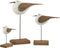 J-Line Set Van 3 Vogels Op Voet Paulownia Hout Naturel/Wit