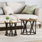 vidaXL - Nesting - Bijzettafels - (Set - van - 2) - - - Rustieke - Houtlook, - Gemaakt - van - Samengesteld - Hout