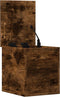 vidaXL - Opbergbox - 30x35x35 - cm - bewerkt - hout - gerookt - eikenkleurig
