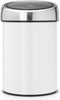 Brabantia Touch Bin - Prullenbak - 3 l - Soft-Touch sluiting - White / Brilliant Steel deksel