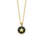 CO88 Collection Majestic 8CN 26046 Stalen Collier met Hanger - Rond met Ster Ø 15 mm - Lengte 42 + 5 cm - Goudkleurig / Zwart