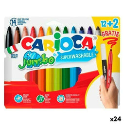 Carioca JUMBO - Set Viltstiften - Wasbaar - Multicolour (24 stuks)