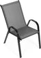 Tuinstoel grijs - 90.5 x 72 x 55 cm - gepoedercoat staal - 2 stuks