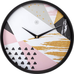 nXt - Stille Wandklok - 30 cm - Plastic - Multi - 'Grace'