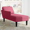 vidaXL - Chaise - longue - met - kussen - en - rechterarmleuning - fluweel - wijnrood