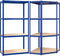 vidaXL - Opbergrek - 4-laags - 2 - st - staal - & - bewerkt - hout - blauw