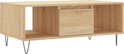 vidaXL - Salontafel - 90x50x36,5 - cm - bewerkt - hout - sonoma - eikenkleurig