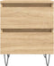 vidaXL - Nachtkastje - 40x35x50 - cm - bewerkt - hout - sonoma - eikenkleurig