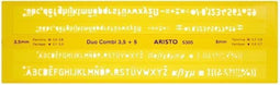 Aristo lettersjabloon duo-combi - afmetingen 245x75mm - letterhoogte 3.5/5mm - H-profiel - oranje transparant - AR-5305