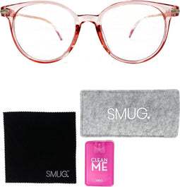 SMUG Blauw Licht Bril - Beeldschermbril met Blauw Licht Filter - Blue Light Blocking Glasses - Zonder Sterkte - Fel Roze