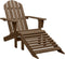 vidaXL - Tuinstoel - met - voetenbank - hout - bruin