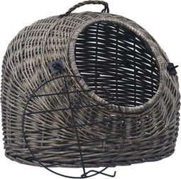 vidaXL - Kattendrager - 60x45x45 - cm - natuurlijk - wilgenhout - grijs