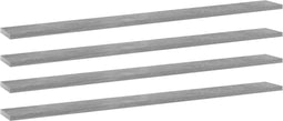 vidaXL - Wandschappen - 4 - st - 100x10x1,5 - cm - bewerkt - hout - betongrijs