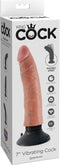 Pipedream King Cock Vibrerende Realistische Dildo met Zuignap en Compatibel en Buigbaar - 18 cm - beige