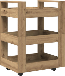 vidaXL - Keuken - Trolley - Artisan - Eiken - 60x45x80 - cm - Geengineerd - Hout